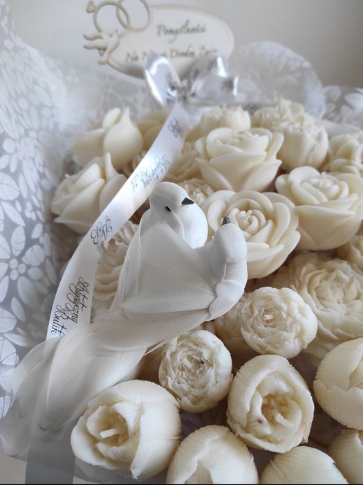 Wielki Kosz świec sojowych ŚLUB flower box