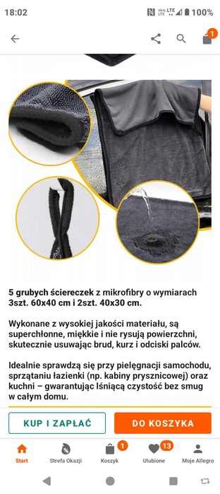 Ścierki z mikrofibry, czarne, 3 sztuki
