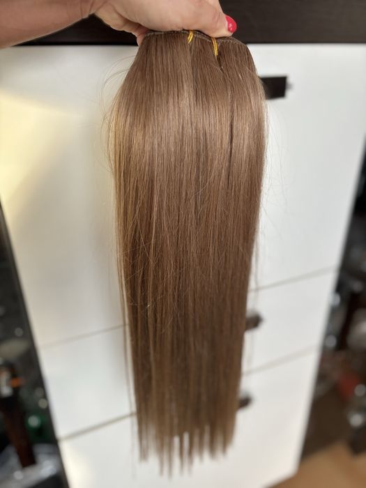 Wlisy clip in naturalne ciemny blond 7 tasm