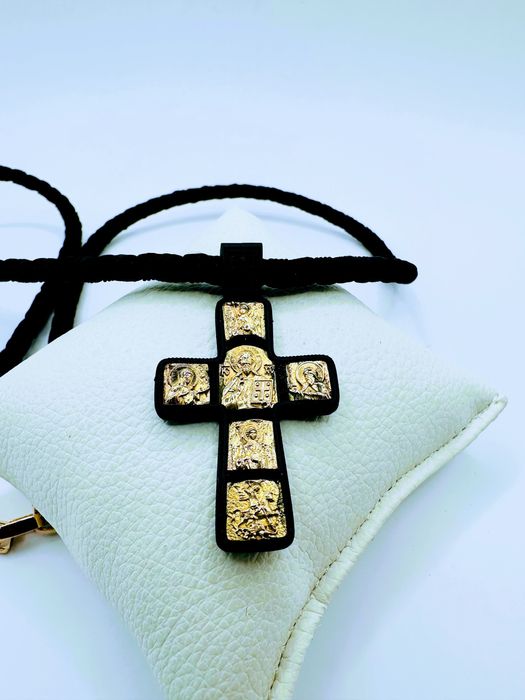 Крест эбен с золотыми вставками 585