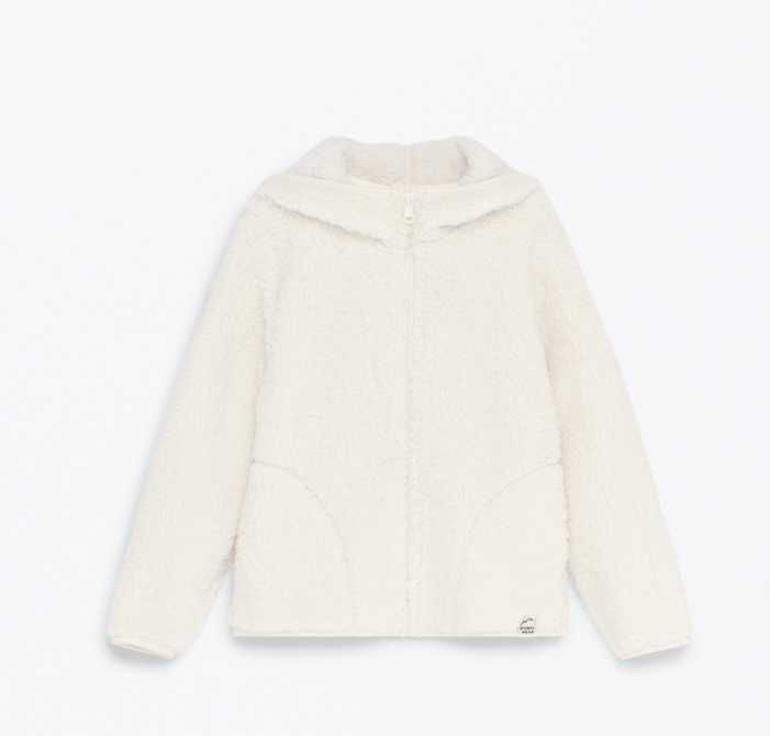 Кофта ШЕРПА Тедди на молнии с капюшоном Lefties Испания 5-6 лет 118 см