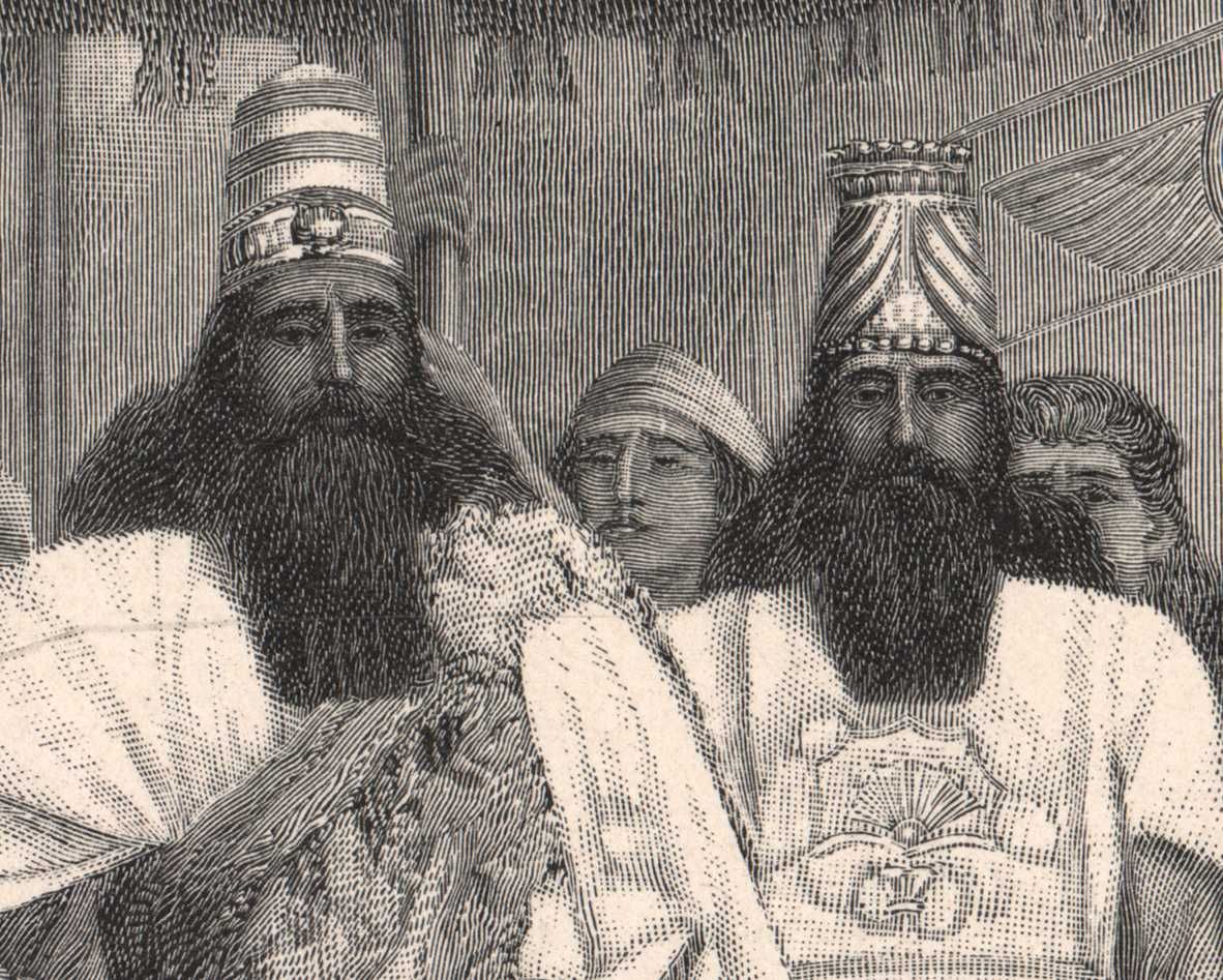 Schmalz: Babilon. Duży piękny drzeworyt ilustracyjny 1906 r. autentyk