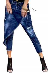 Granatowe jeansy z wiązaniem By o la la NOWE rozmiar L
