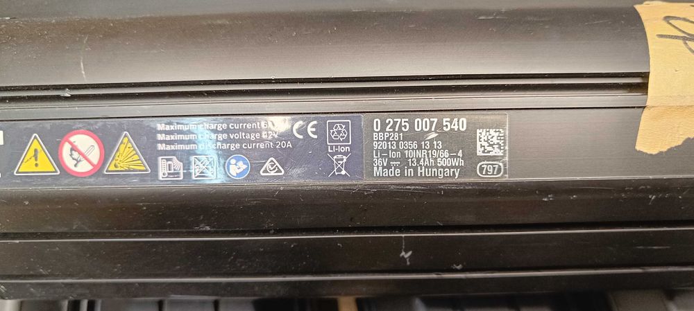 Батарея Bosch PowerTube 500 (36v-13.4Ah)-неробочі -елементи 00-ві