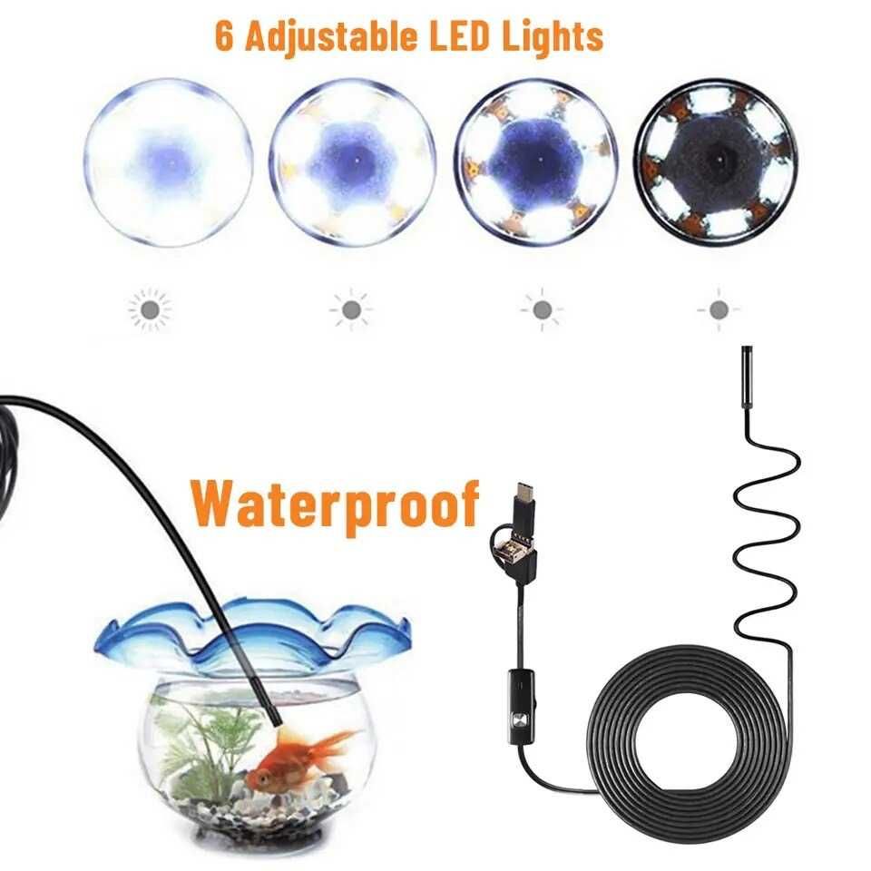 Ендоскоп Камера Міні-лінза 3 в 1 TYPE-C Micro USB Водонепроникний