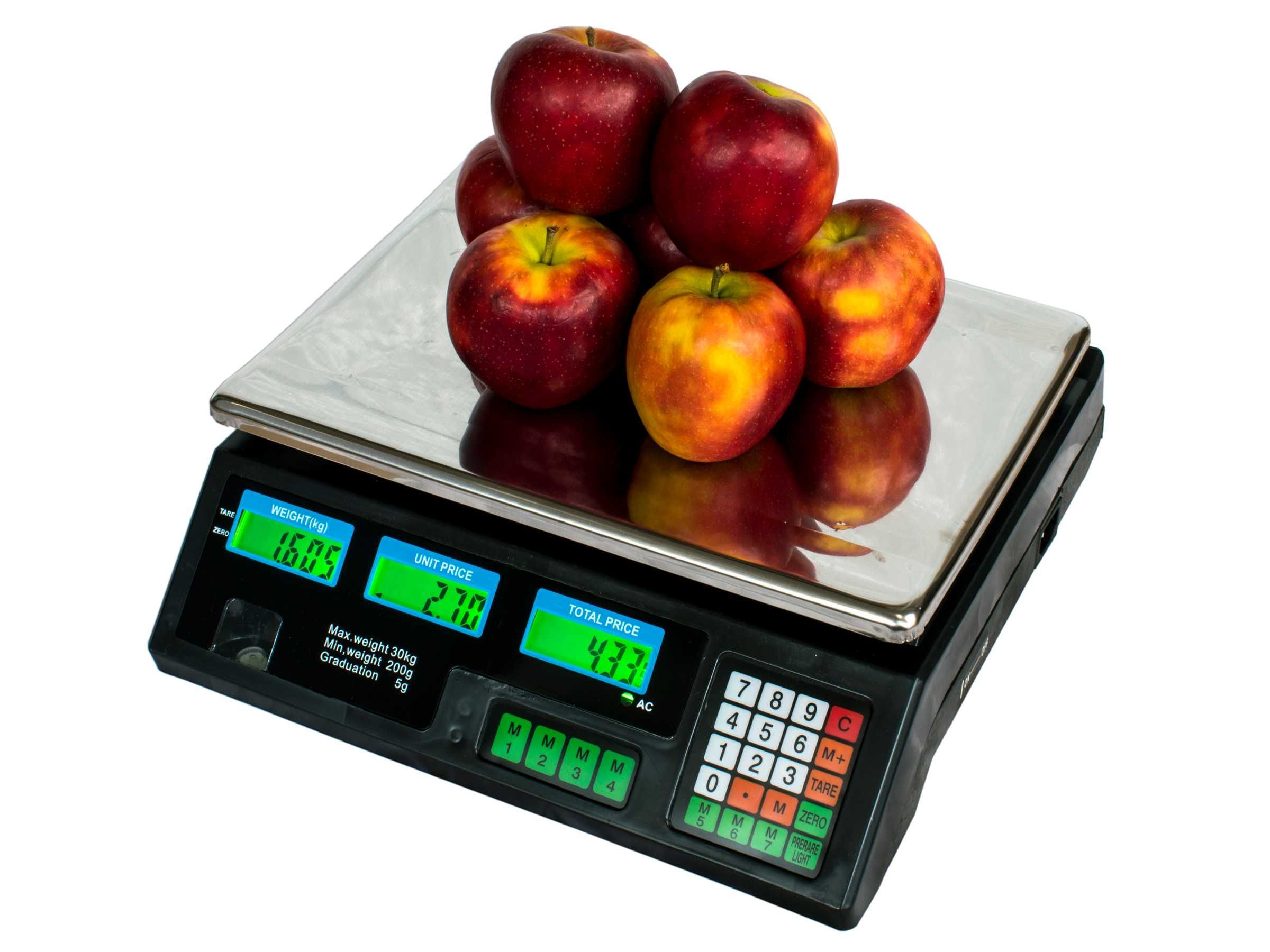 Elektroniczna Waga Sklepowa Rolnicza Licząca do Warzyw Owoców 30kg LCD