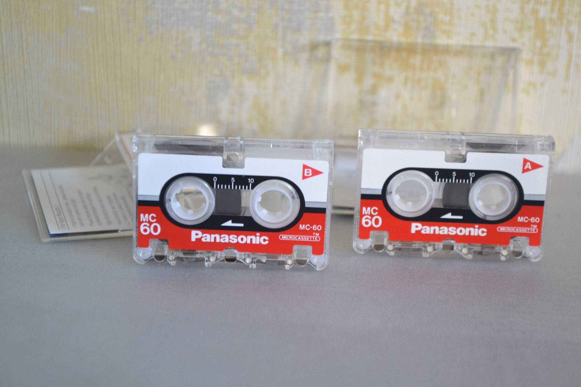 komplet 2szt mikrokaseta micro cassette Panasonic MC-60 do dyktafon