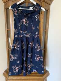 Granatowa sukienka letnia bawełna