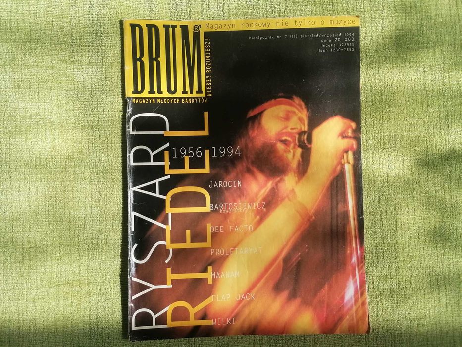 Pierwsze wydanie magazynu BRUM po śmierci Ryśka Riedla z Dżemu z 1994r