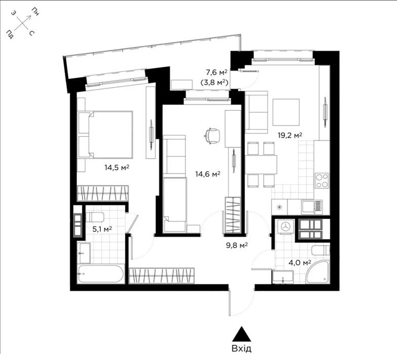 [Власник] 3 кімнатна квартира в ЖК Diadans (Діаданс)