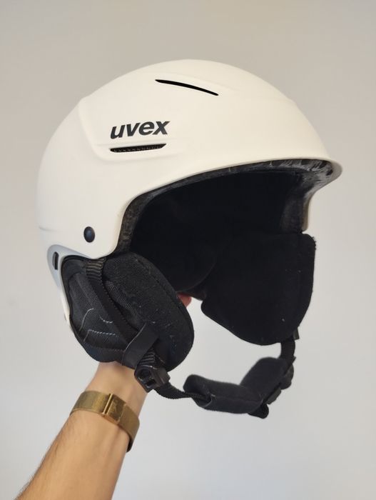 Biały kask narciarski Uvex 52-55cm