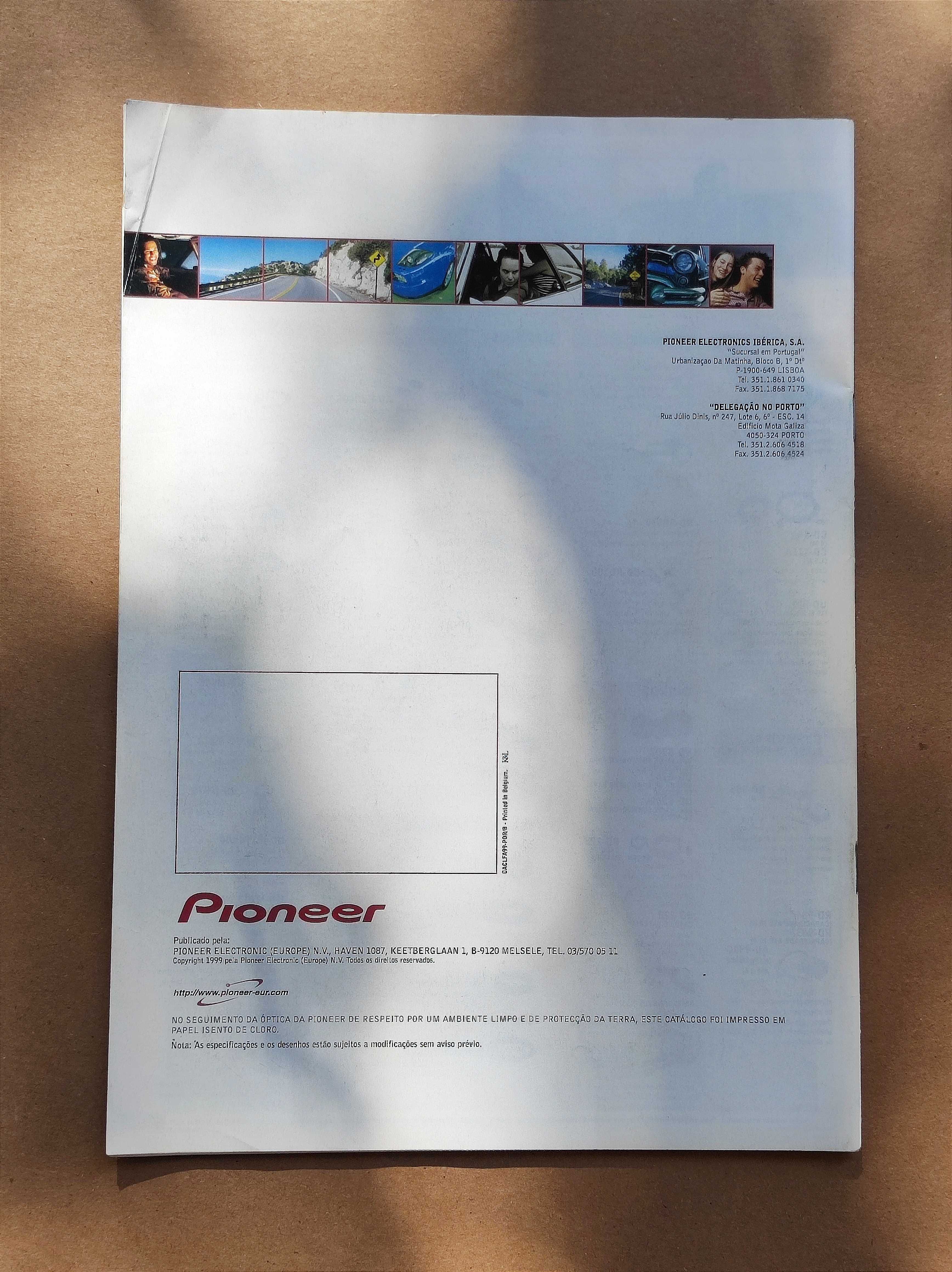 Catálogo antigo Pioneer auto rádios sistemas navegação 1999
