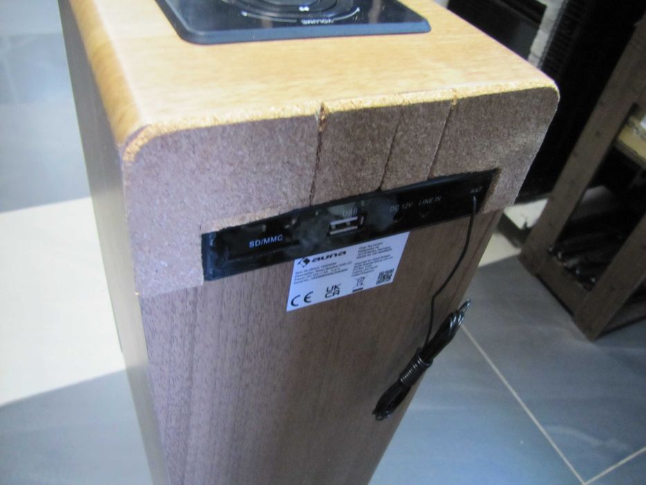 Głośnik kolumna głośnikowa CD, FM, Bluetooth, USB, SD/MMC Auna drewno