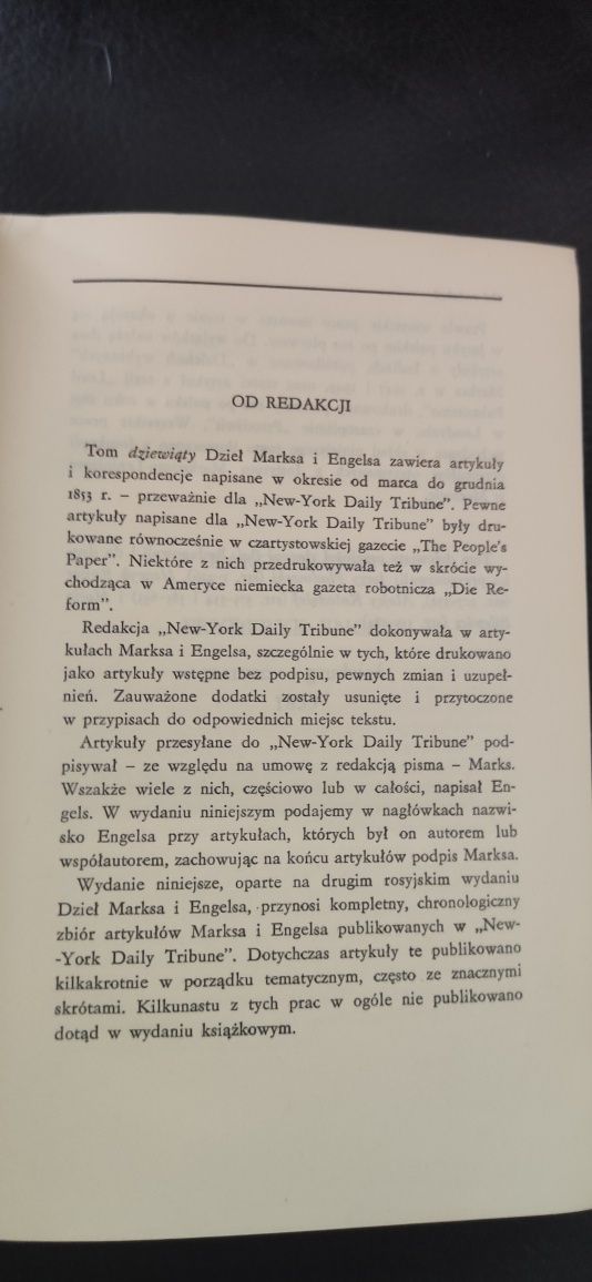 Marks Engels " Dzieła" Tom 9