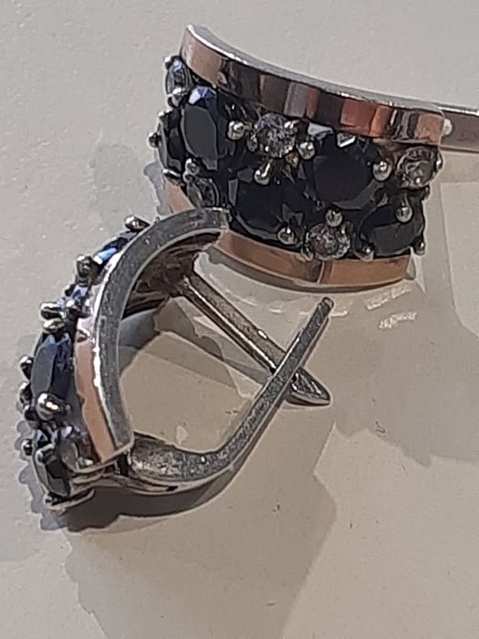 Сережки срібло з позолотою