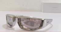 Prada spr25 okulary przeciwsłoneczne srebrne wąskie sportowe