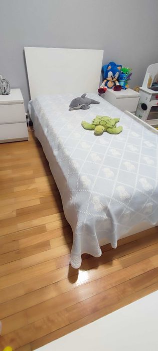 Cama 90×200 com estrado+colchão