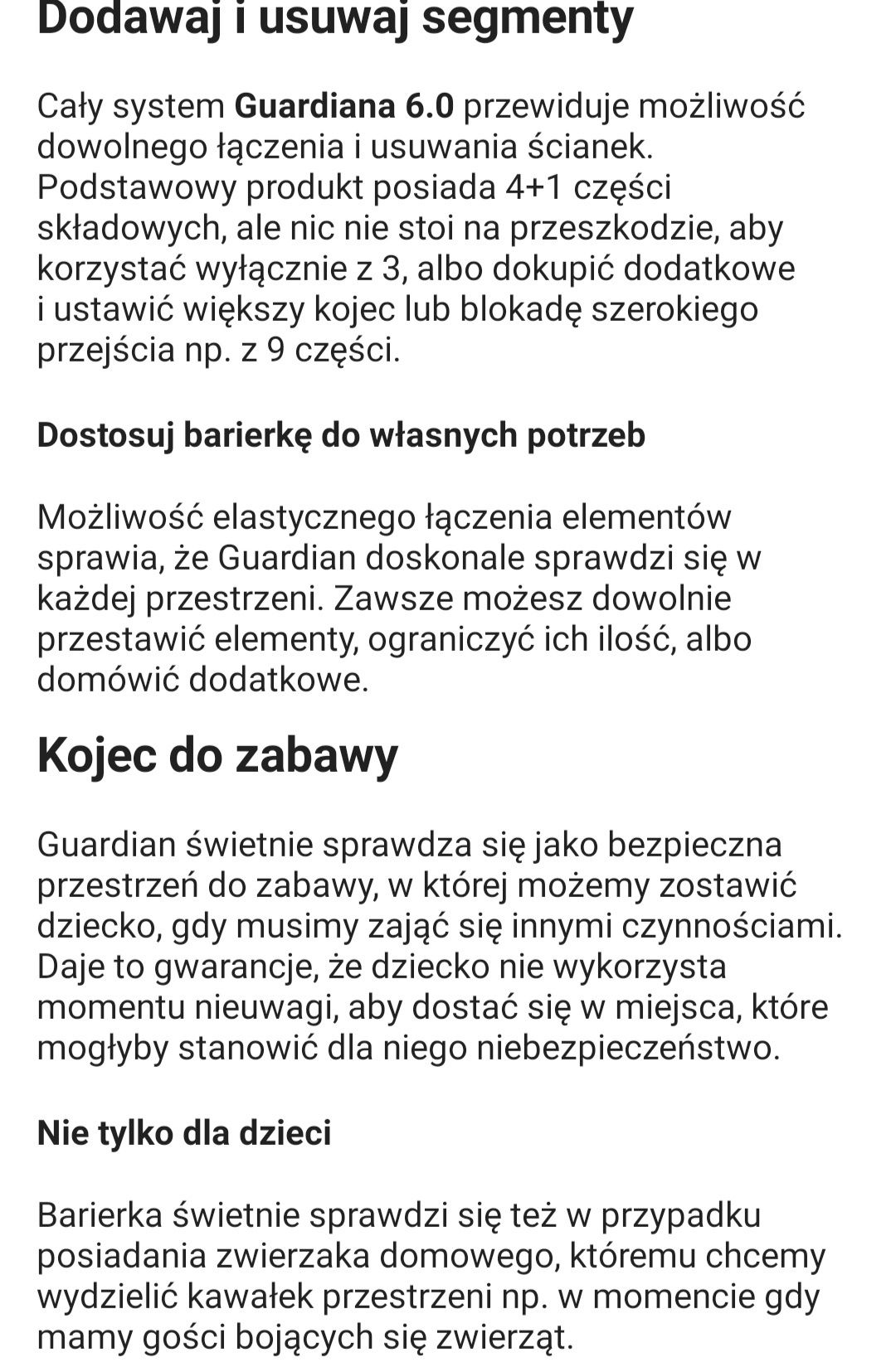 Barierka zabezpieczająca kojec