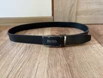 Pasek Hugo Boss męski skórzany czarny