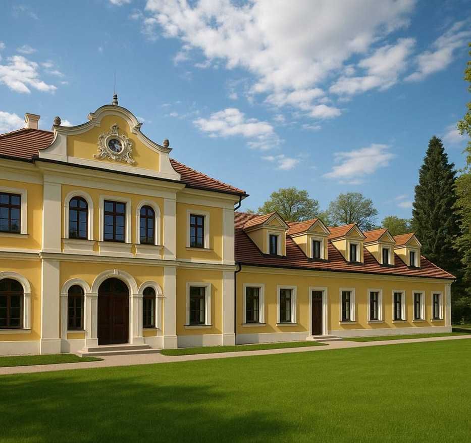 Działka zabudowana zespołem dworskim - zabytek