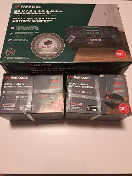 Akumulator Baterie 4ah parkside performance x2 z podwójna ładowarką