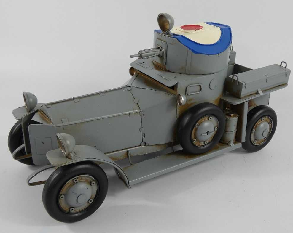 Metalowy wojskowy model WW1 ARMOURED CAR pojazd