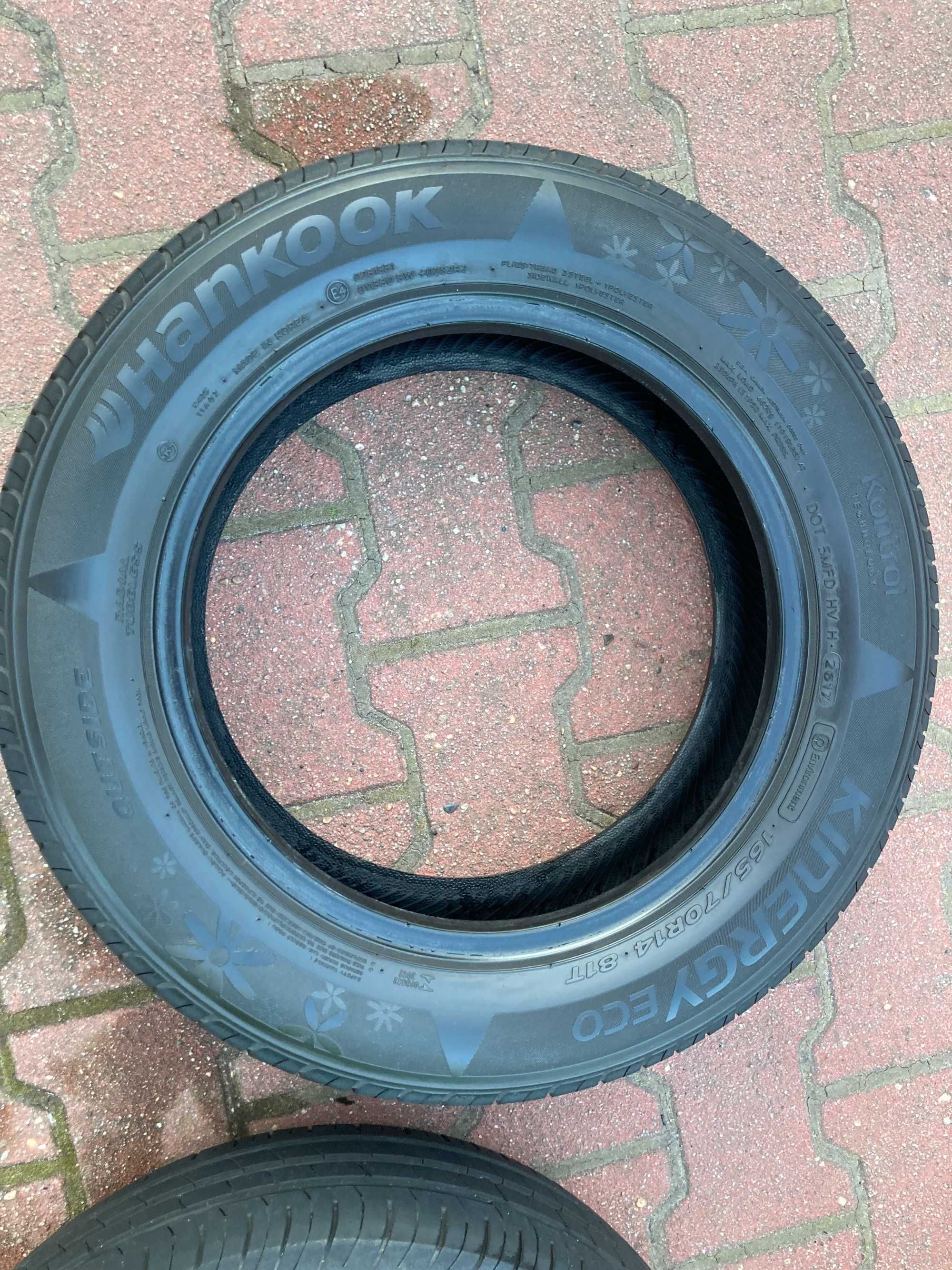 Opony letnie 165/70/R14 Hankook 4 sztuki używane