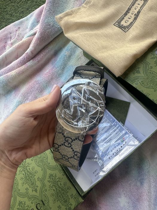 Pasek gucci meski bezowo niebieski  100 rozmiar