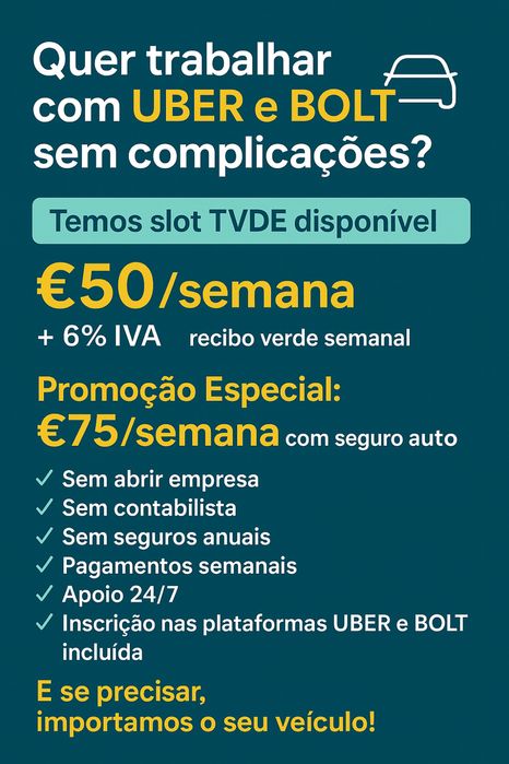 Aluguer de Slot TVDE – UBER e BOLT