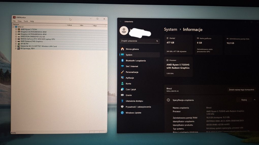 Laptop gamingowy ACER NITRO V 15
