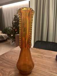 Bursztynowy wazon szkło PRL