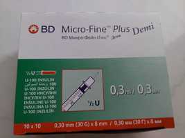 Шприц інсуліновий BD Micro-Fine Plus Demi 0,3 мл * 8 мм, 130 шт.