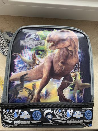 ланч бокс термосумка с динозавром 3Д на 2 отдела сумка для еды