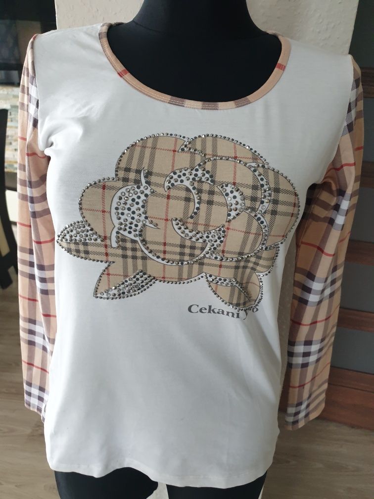 Bluzka w kolorach Burberry i