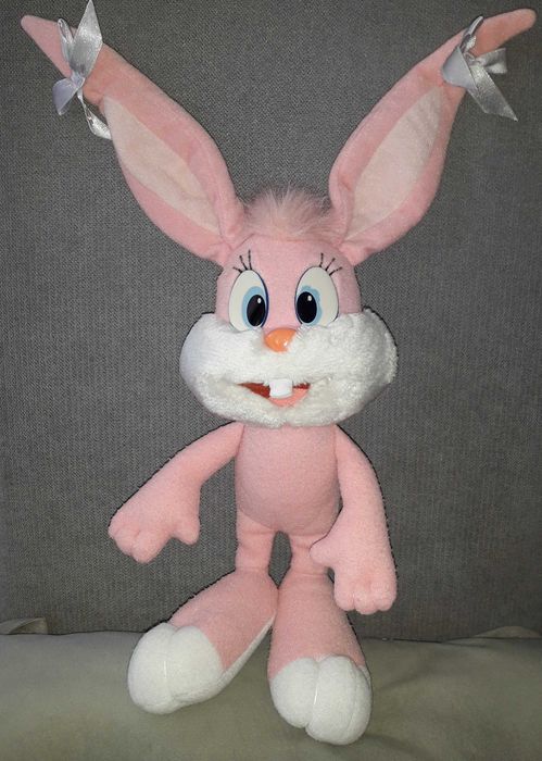 Królik z bajki różowy, maskotka pluszak 43cm