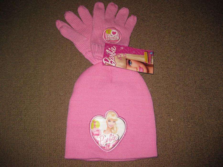 Conjunto de Gorro + Luvas da Barbie/Novo e com Etiqueta!