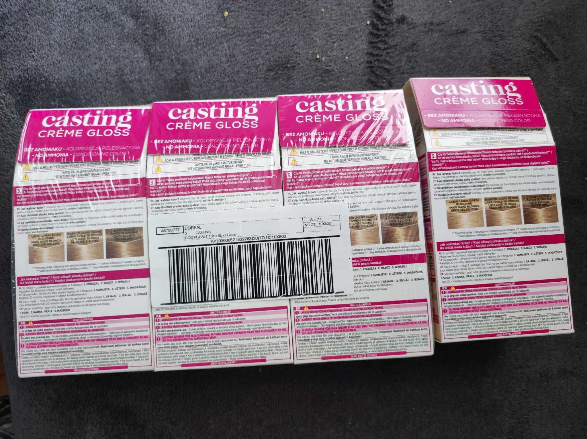 4 szt. Loreal Casting Creme Gloss Farba 1010 Lodowy Blond