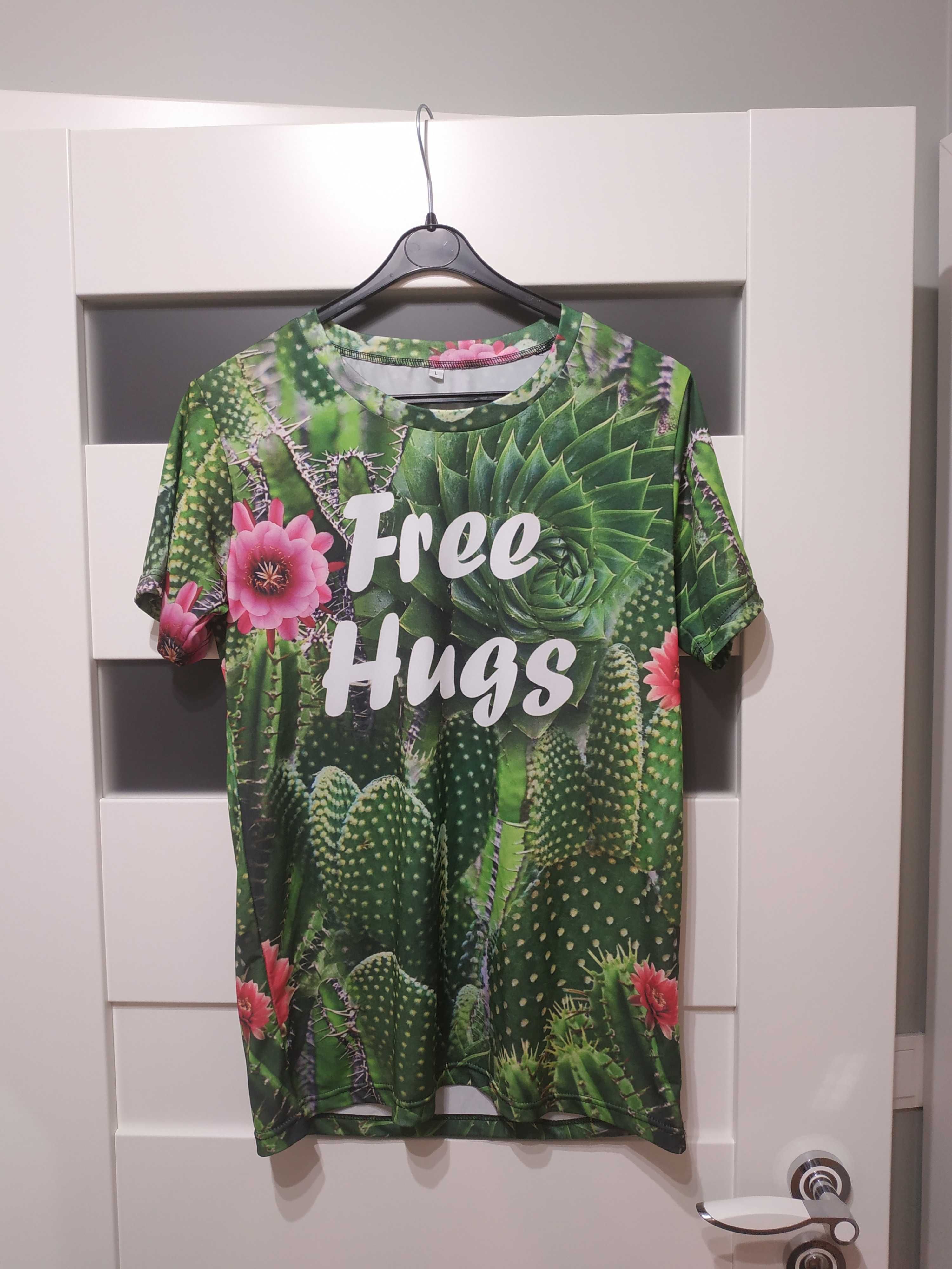 Nowy T-shirt allprint Free Hugs, rozmiar L