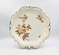 Duża patera talerz Reichenbach kwiaty ecru retro antyk porcelana