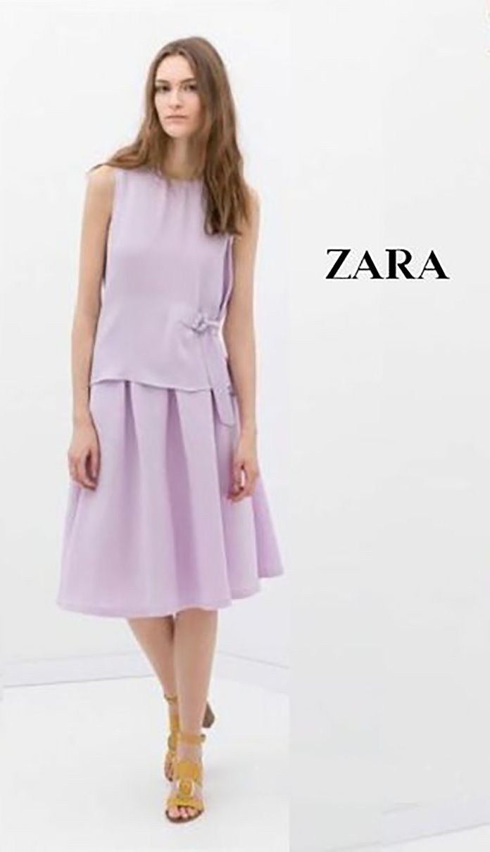 Юбка миди Zara лилового цвета