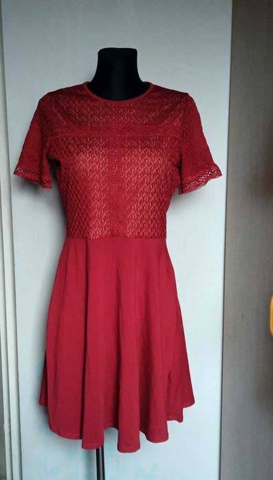 Dorothy Perkins bordowa sukienka r. 40