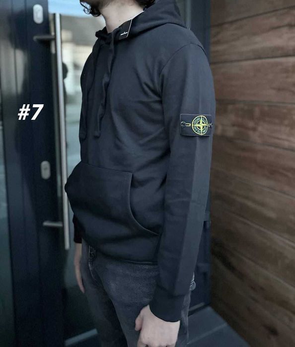 Стон Айленд Кофта — Stone Island Свитшот Худи  черный — ХС С М Л ХЛ