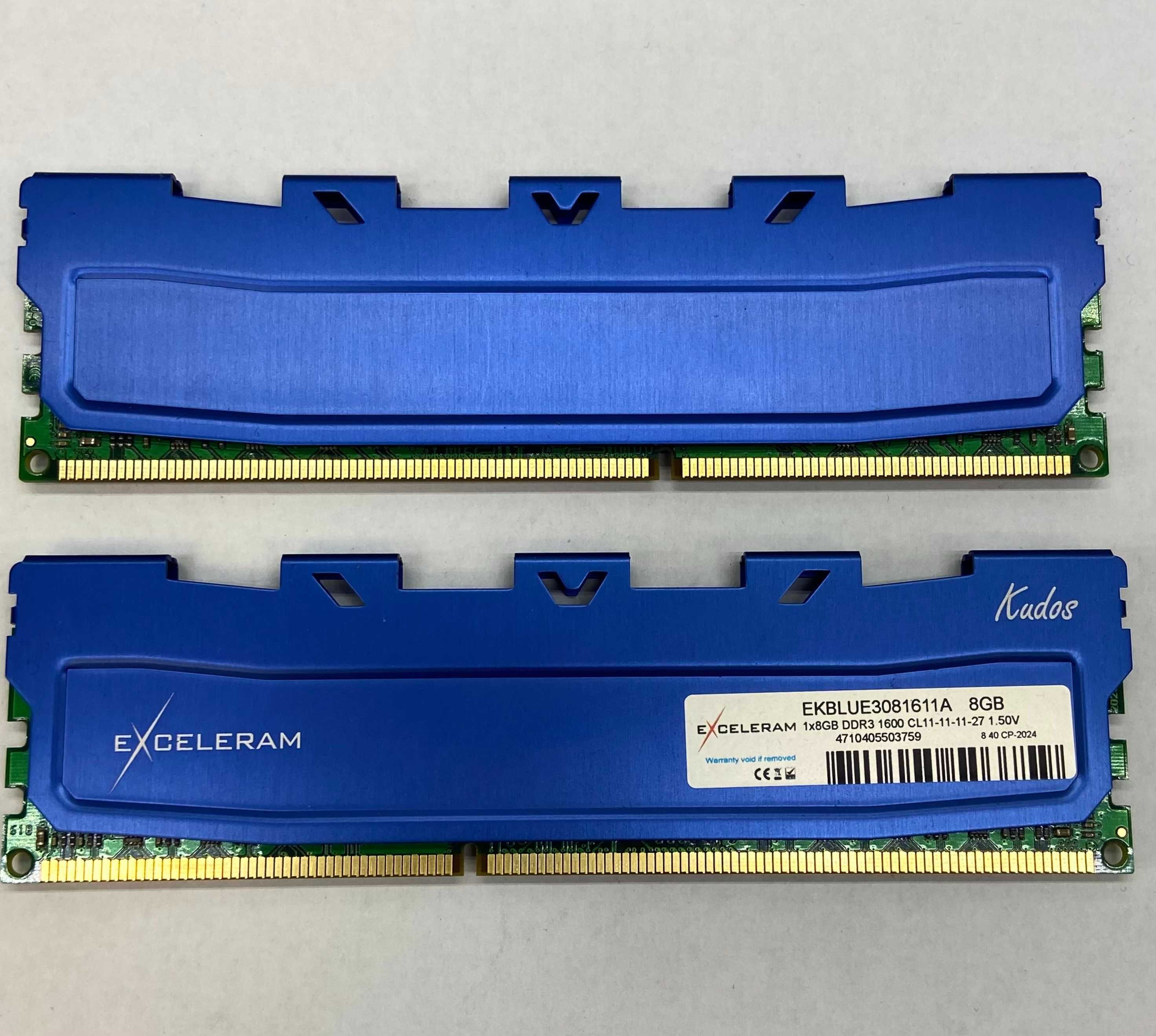 Оперативна пам'ять eXceleram Blue Kudos 8GB - DDR3 DIMM - 1600 МГц