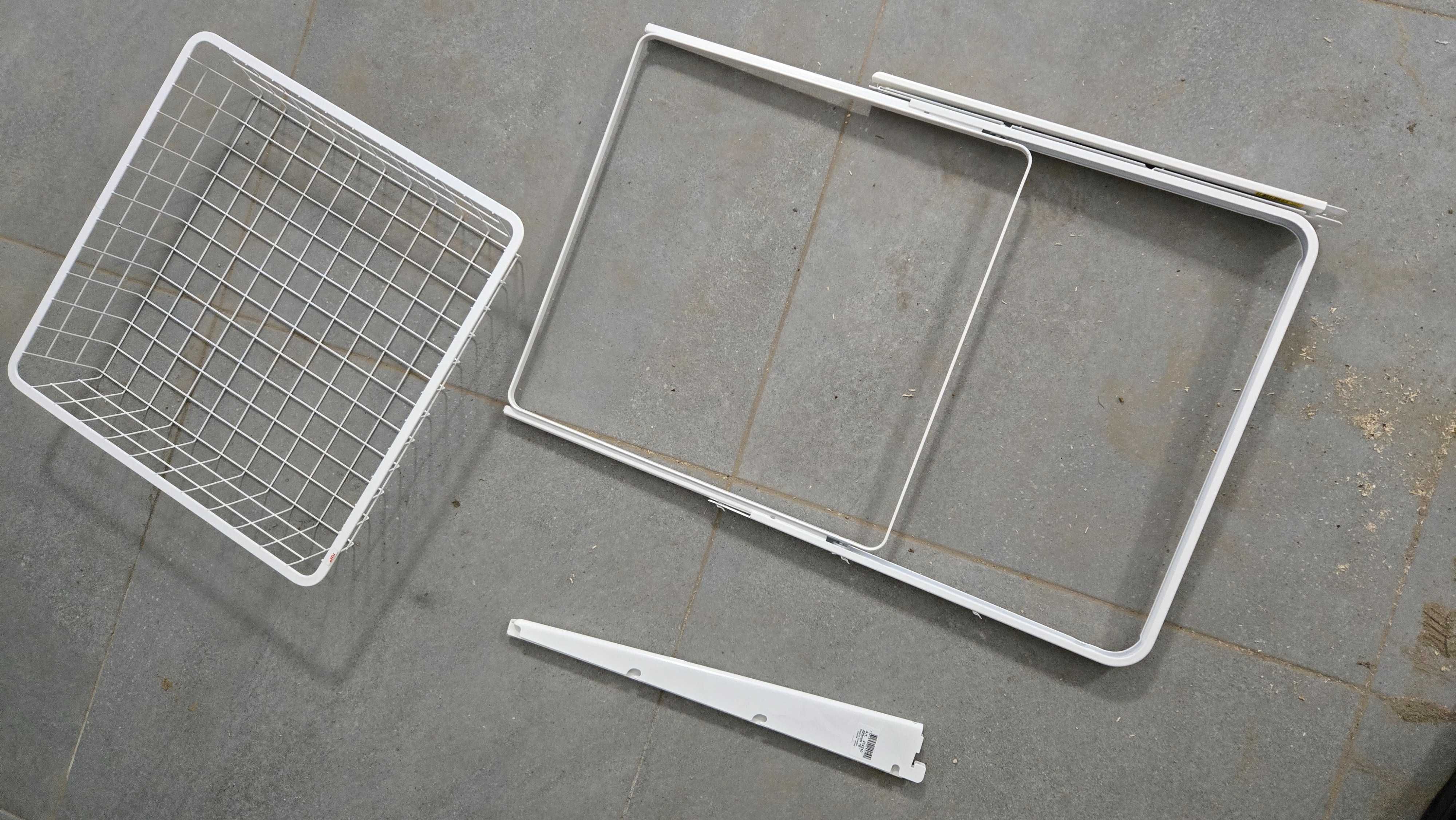 Kosz + rama Elfa 40 biały - 85x430x449 mm + wsporniki