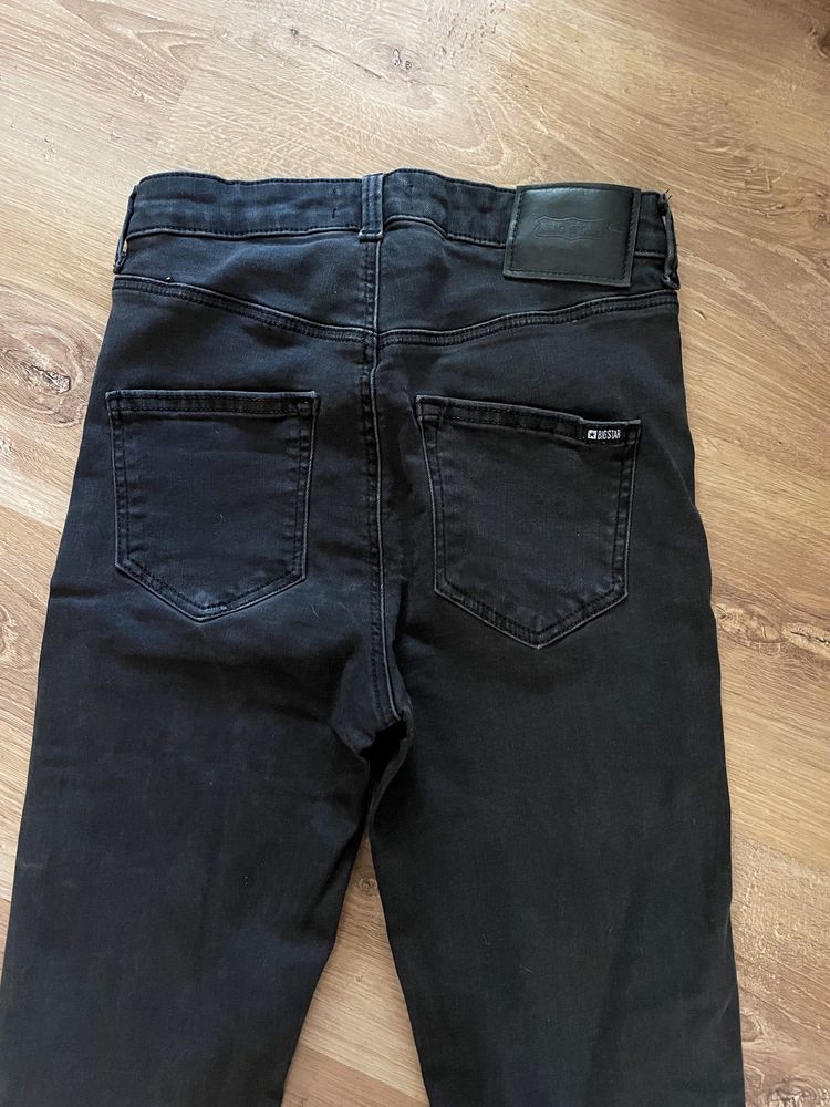 Spodnie jeansy z wysokim stanem skinny big star szare clara 894 24/30