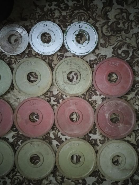 Бліни ; блины на гриф 50 ; 55 мм  по 1,25 ; 1,5 ; 2,5 ; 5 ; 10 ; 15