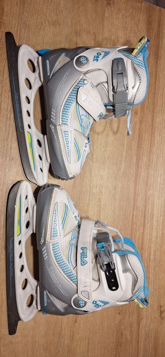 Lyzwy dzieciecie regulowane 32-35 Fila X One Ice White