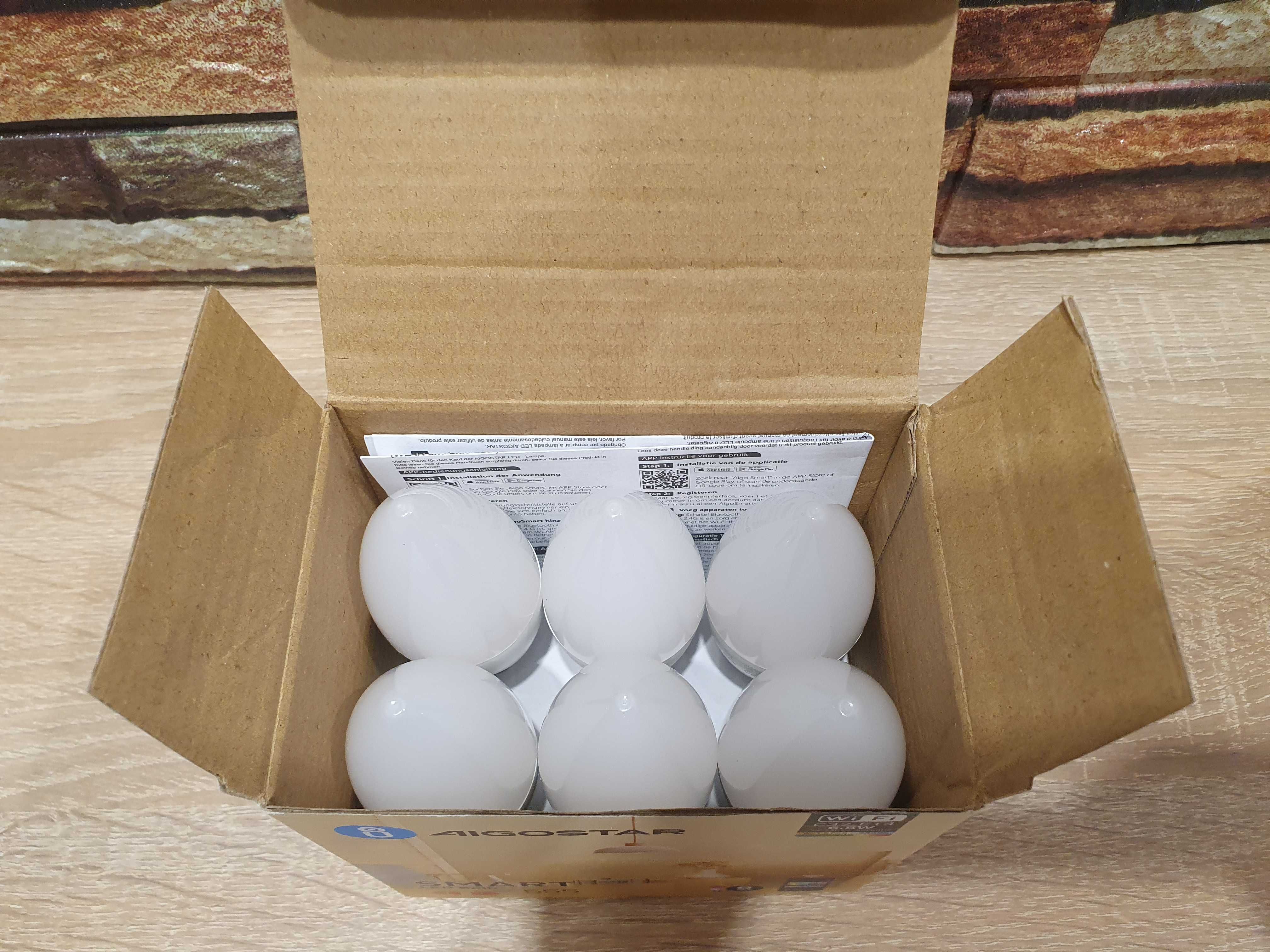 Aigostar Smart LED E14 CCT RGB WiFi 6x Inteligentna Żarówka Zestaw