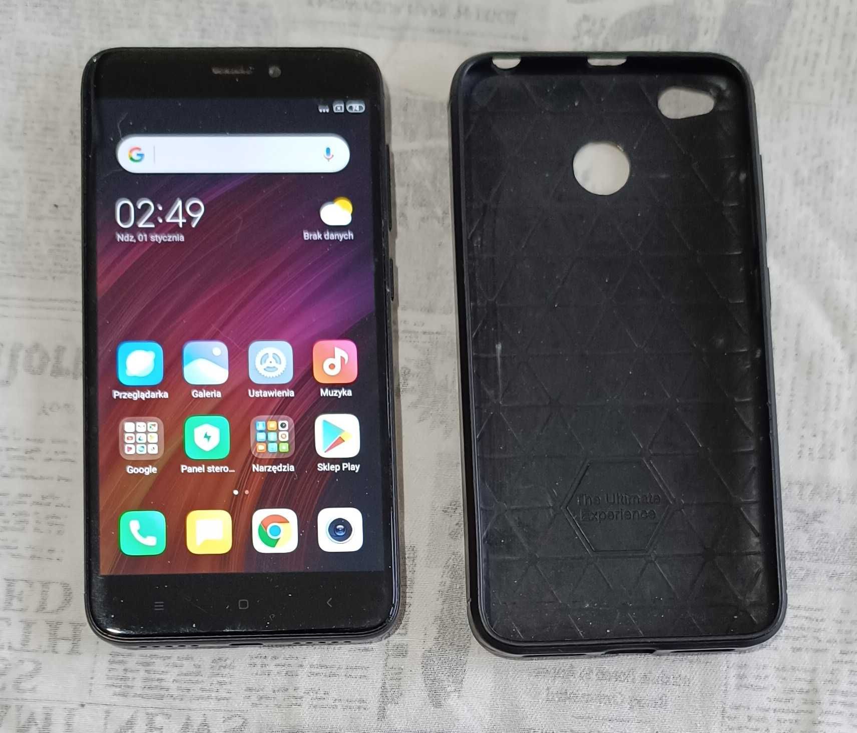 Telefon Xiaomi Redmi 4X 3/32GB black komplet etui