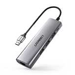 Adapter Ugreen CM266, 60812/5w1 USB-A 3.0 - RJ45 / 3x USB-A 3.0 / micr